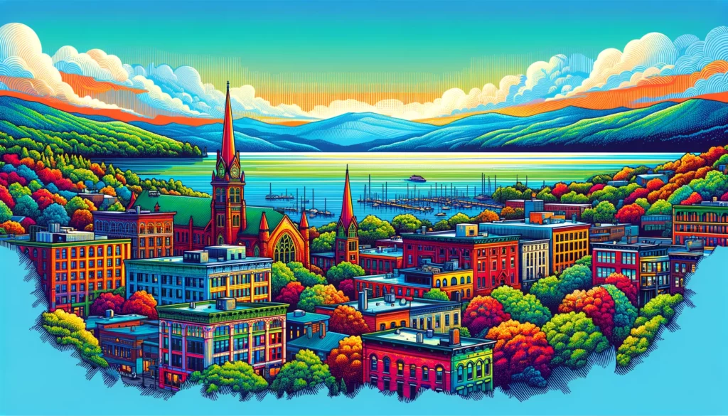 "Vibrant and picturesque scene of Burlington, Vermont, offering valuable insights into vacation rentals."