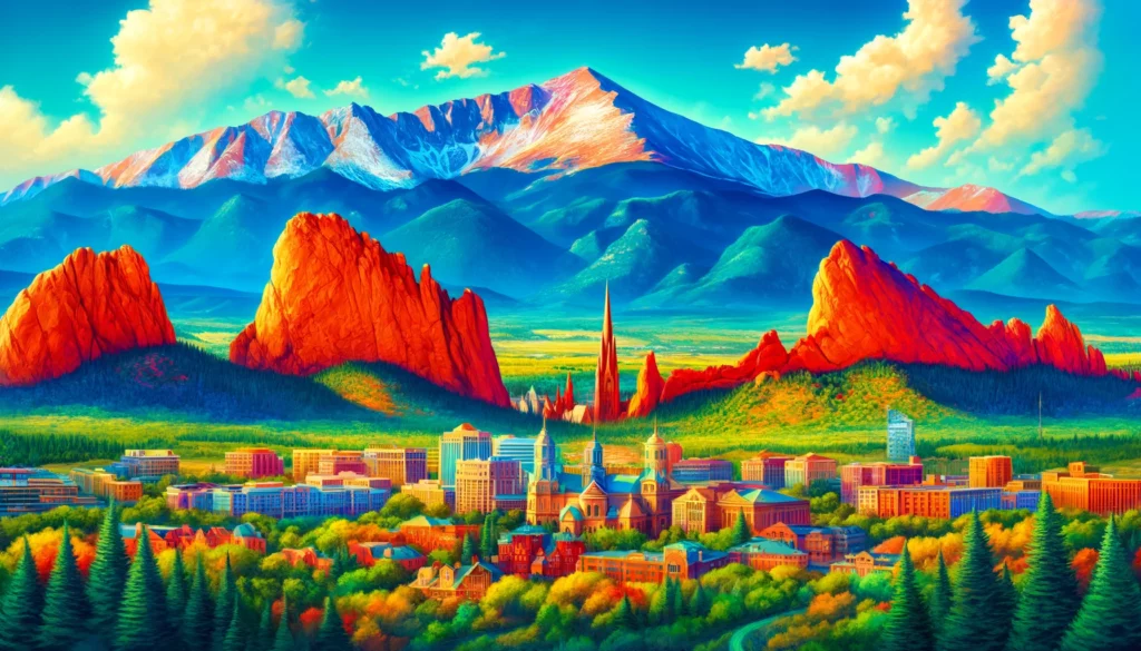 "The vivid and colorful image of Colorado Springs, offering valuable insights into vacation rentals."